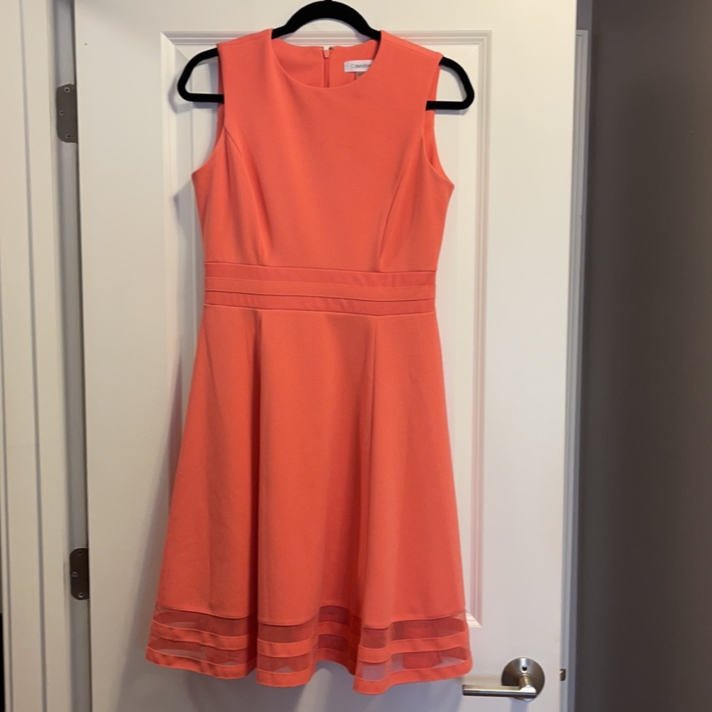Calvin Klein pink flare dress